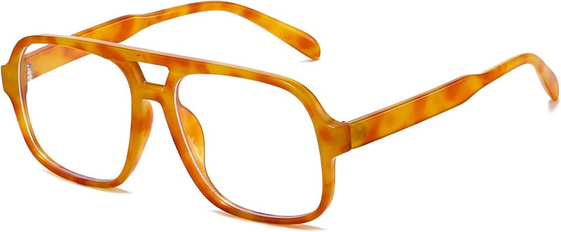 Breaksun Oversized Square Aviator Glasses for Women Men Big Frame Retro Blue Light Blocking Glasses Vintage Style - Image 1